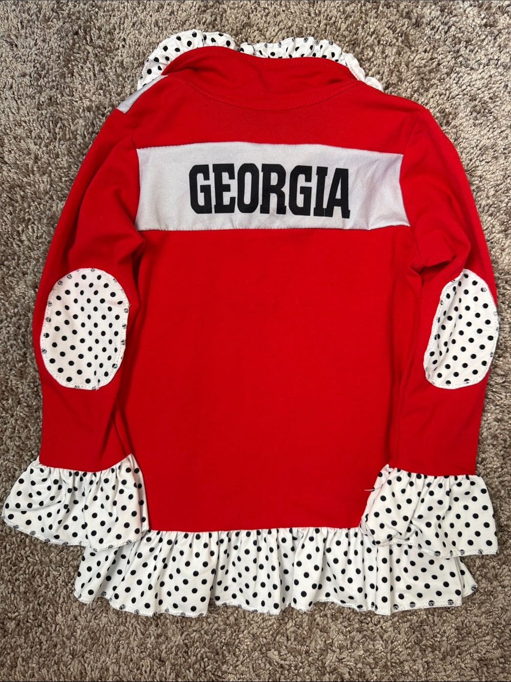 Georgia Girls' Red Long Sleeve Ruffle Top